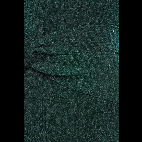 NWT LULUS Rise and Shine Teal Metallic One-Shoulder Twist-Front Mini Dress - Picture 9 of 9